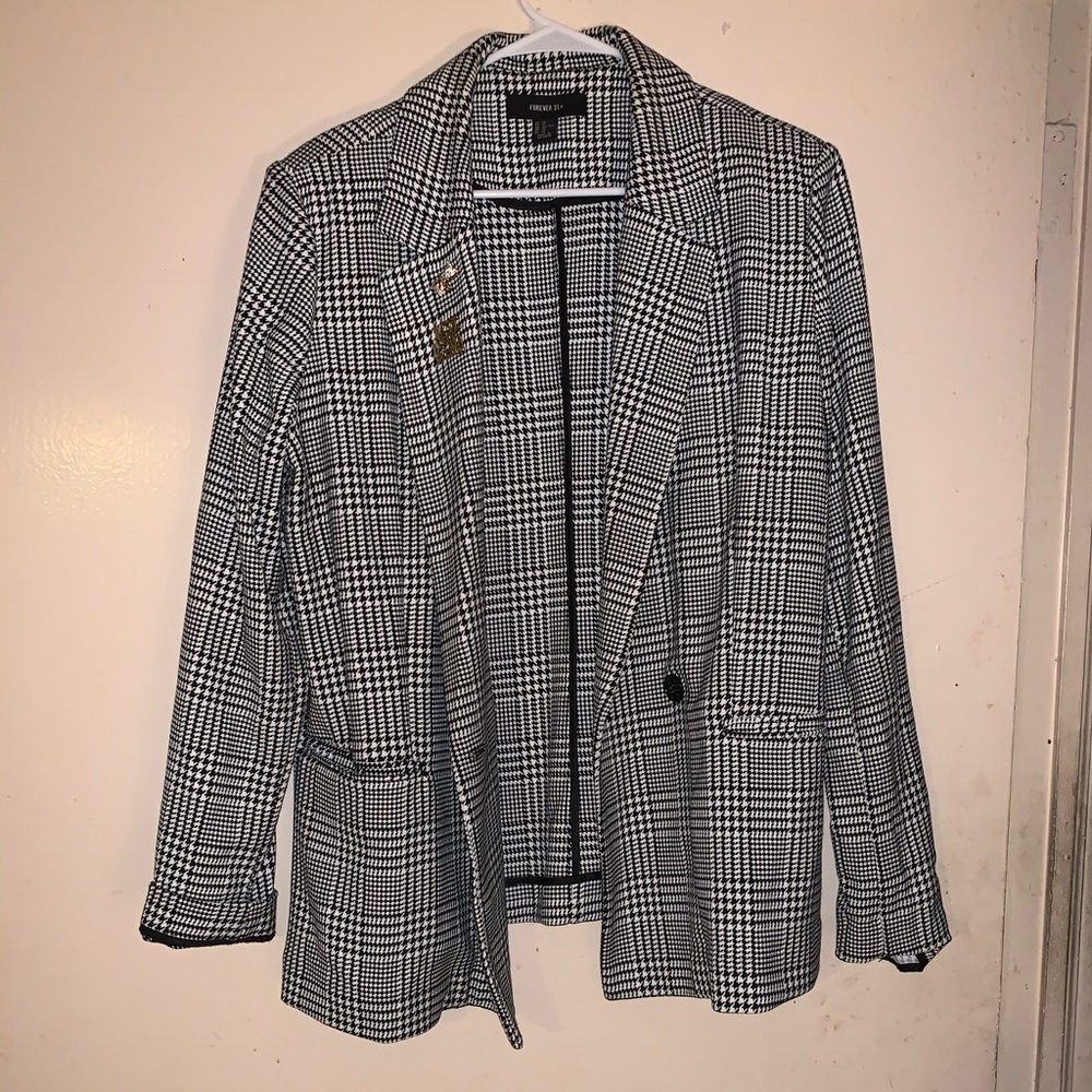 Black and white plaid jacket